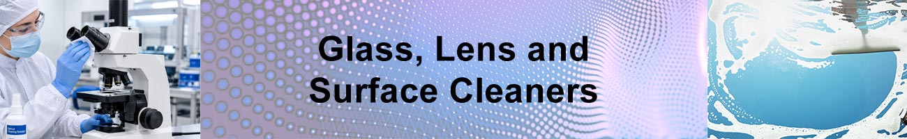 Glass Lens Cleaners and Surface Cleaners from ACL Staticide, MicroCare Corporation, R and R Lotion, Static Solutions and TechSpray