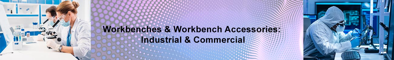 4-Leg Workbenches, Adjustable-Height Workbenches, C-Leg Cantilever Workbenches, Modular Workstations and Packaging Workstations from Production Basics and IAC Industries