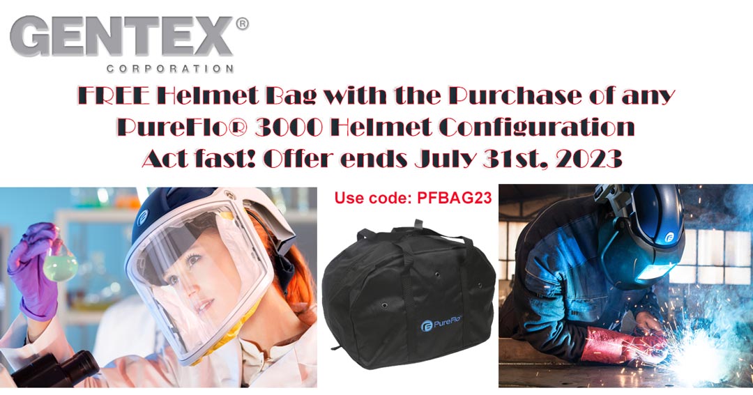 Receive a FREE helmet bag with the purchase of any PureFlo® 3000 helmet configuration with code PFBAG23. Act fast! Offer ends July 31st, 2023